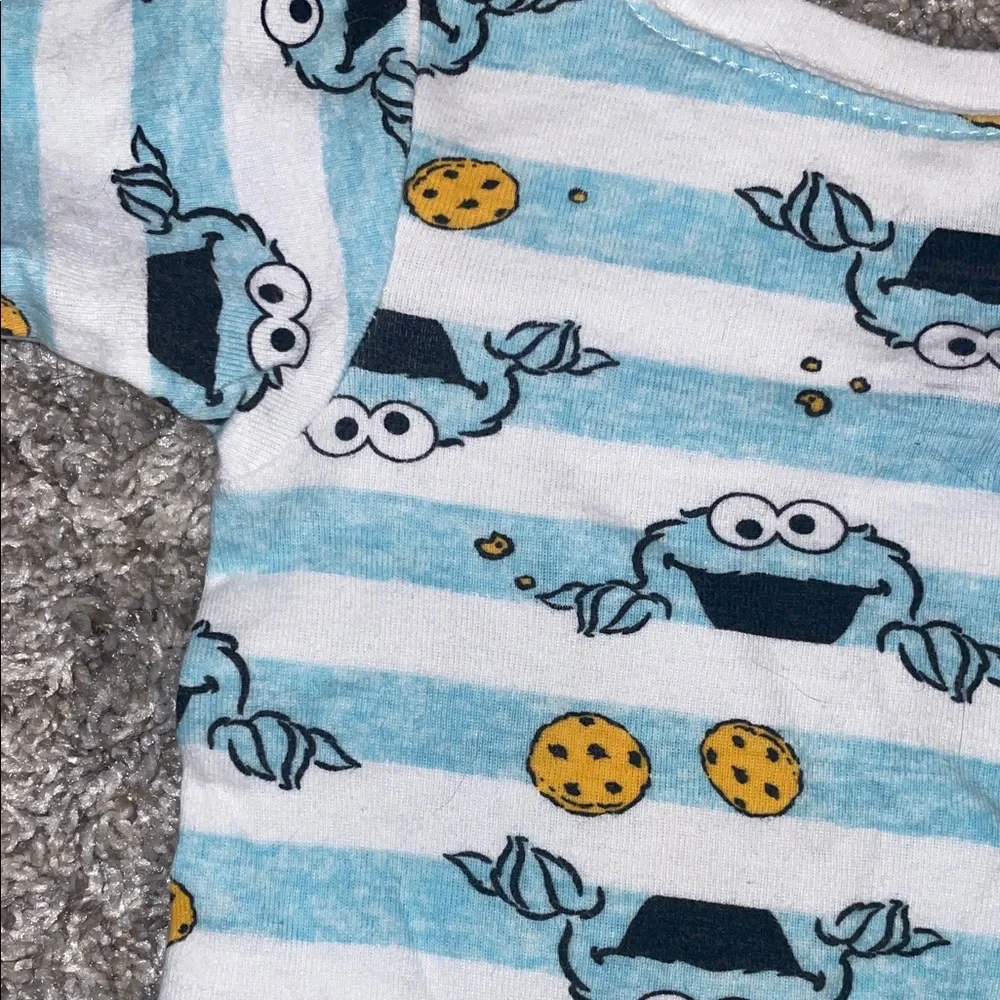 Sesame Street Cookie Monster Pajama Set Size 18 Montjs